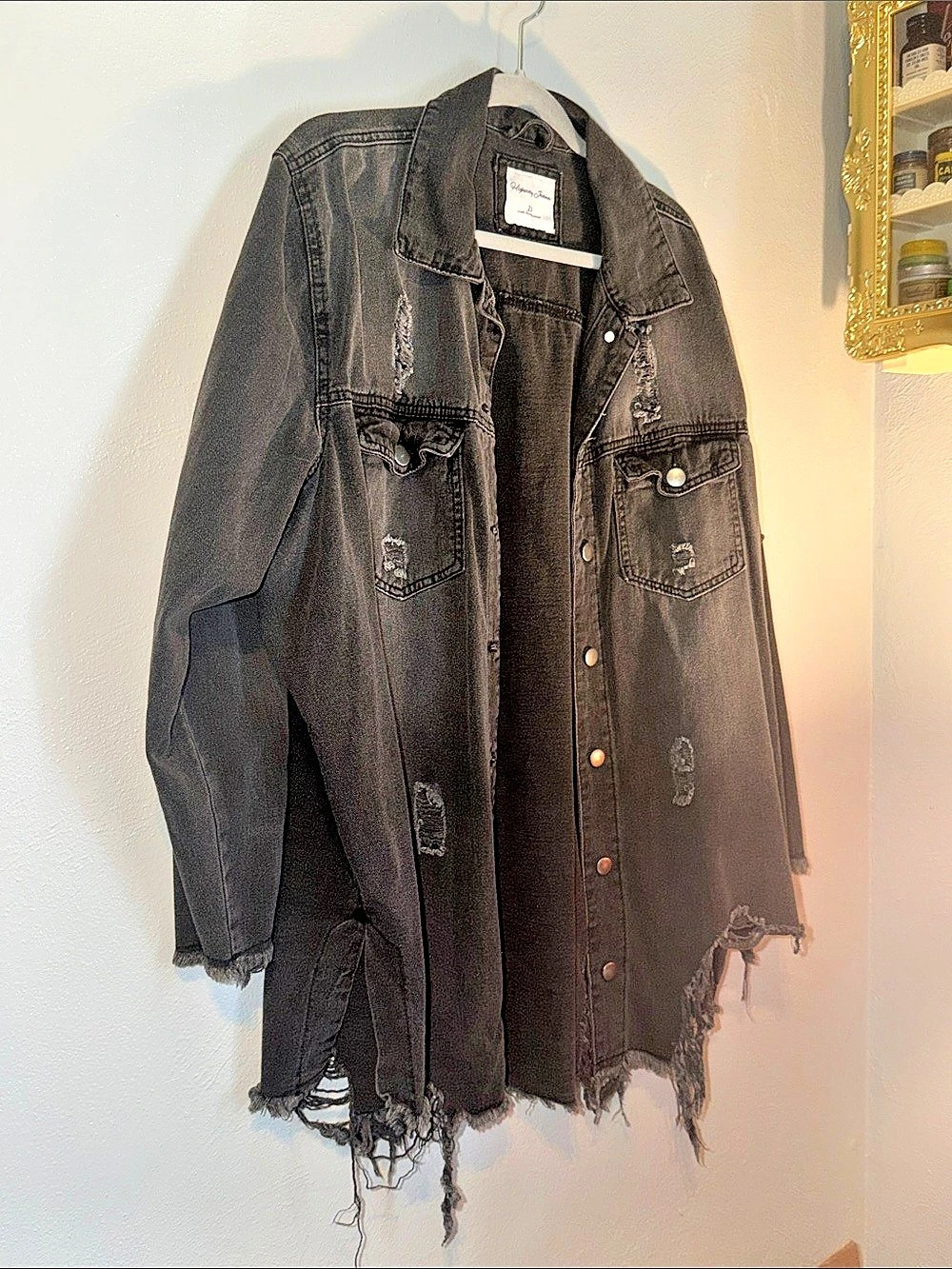 Highway Jeans Distressed Denim Jacket Size 2X